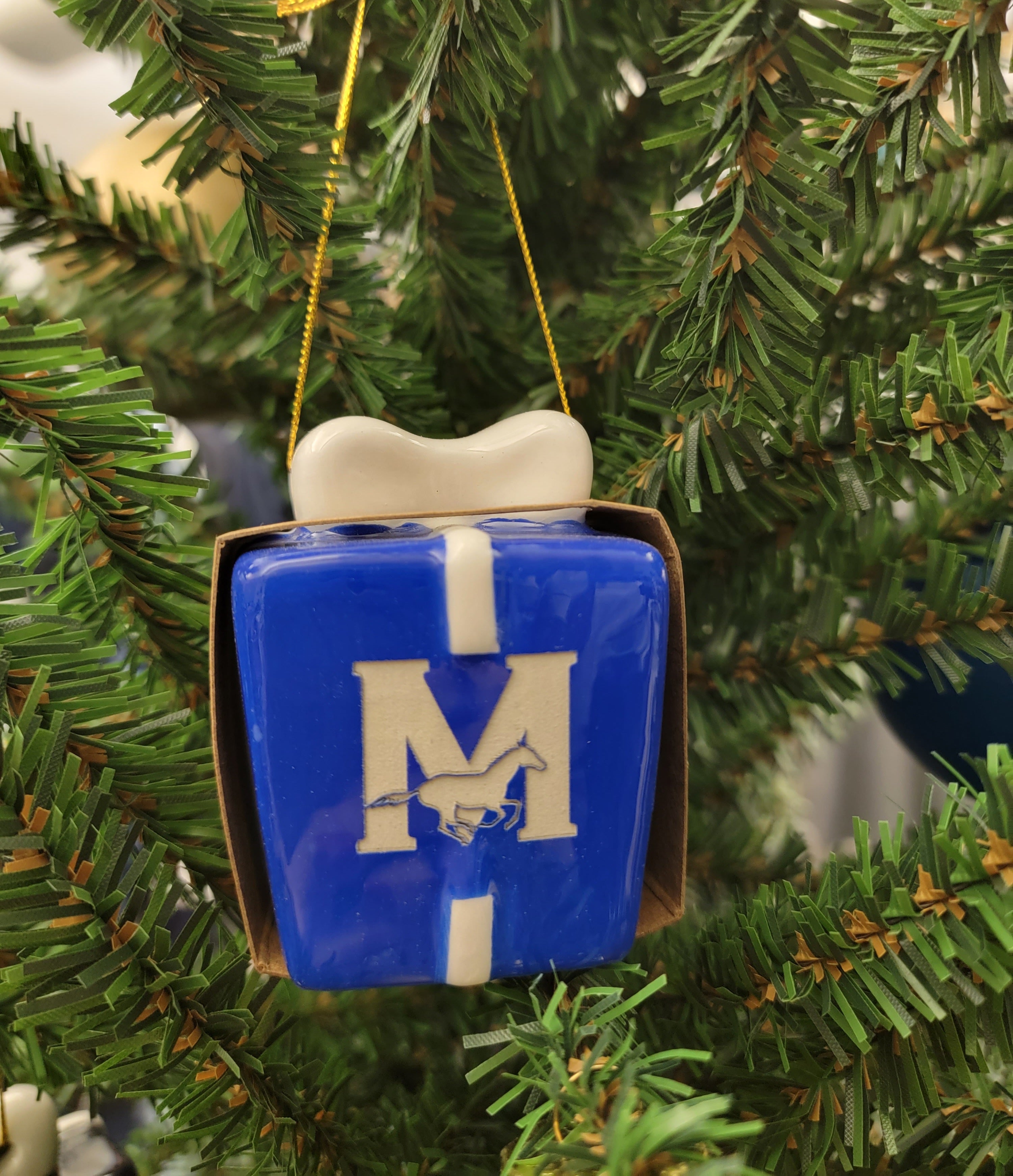 Present Ornament Royal Blue