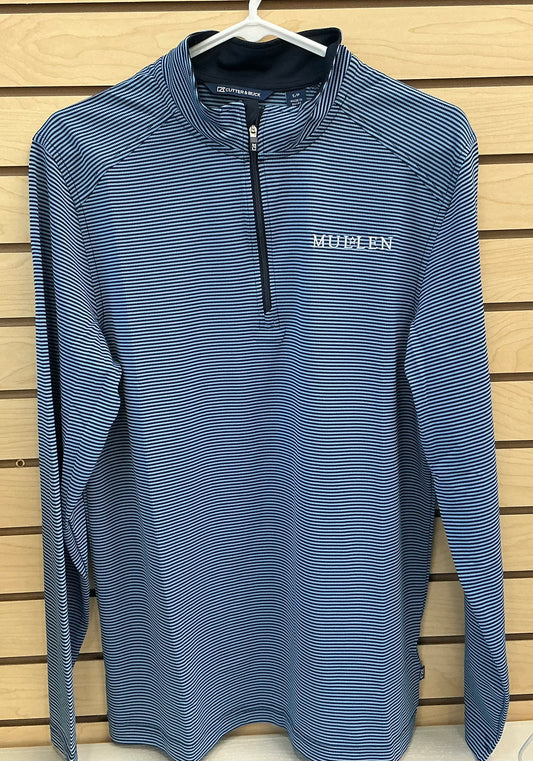 Cutter & Buck Virtue Eco Micro Stripe Quarter Zip - Blue/Navy Stripe