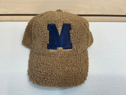 Fuzzy Caramel Cap with Big M - Ladies