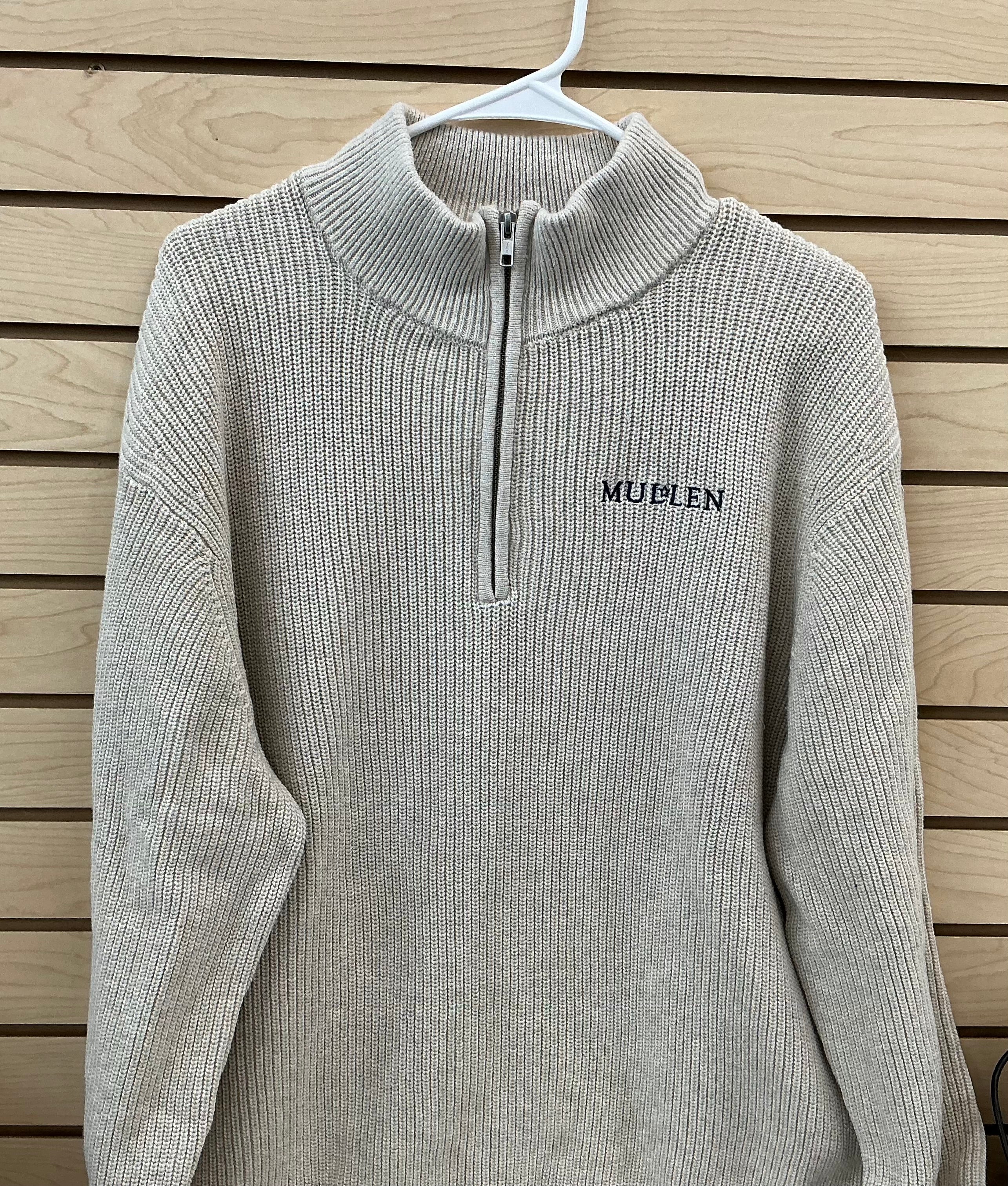 Quince Men’s Oatmeal Cotton 1/4 Zip Sweater
