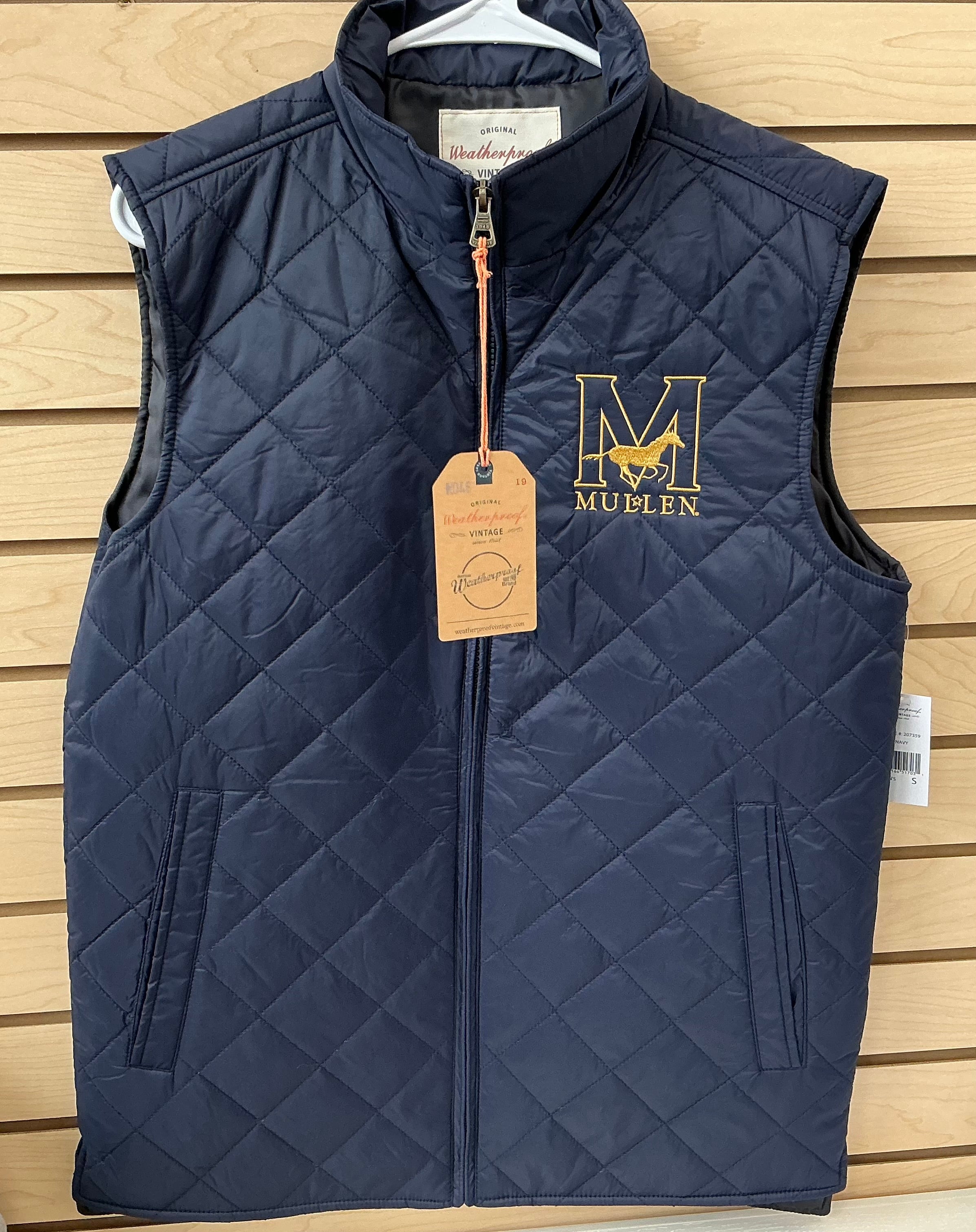 Women's Vintage Weather Proof Quilted Vest - Navy