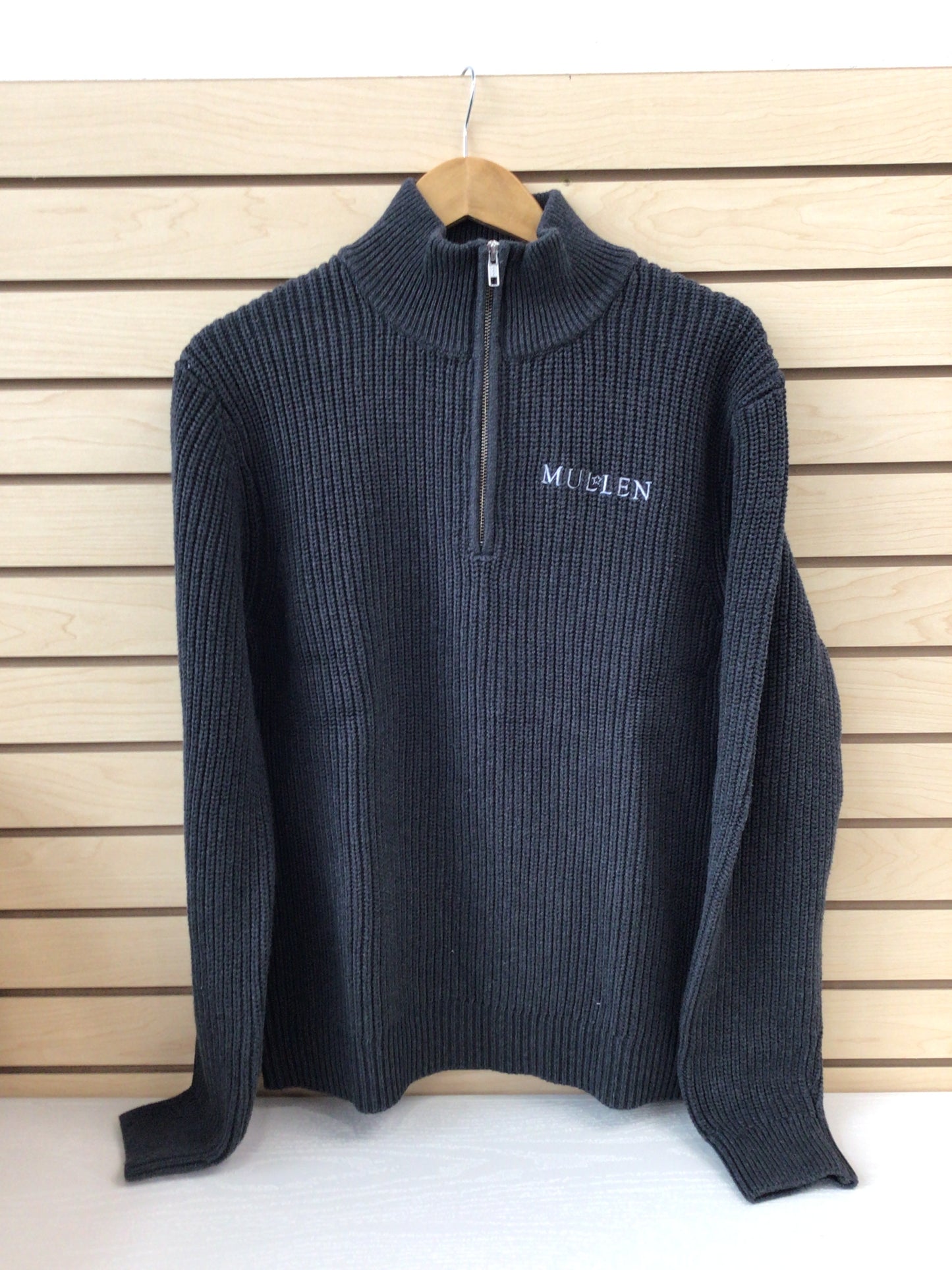 Fisherman Quarter Zip Sweater Charcoal Gray Mens Uniform