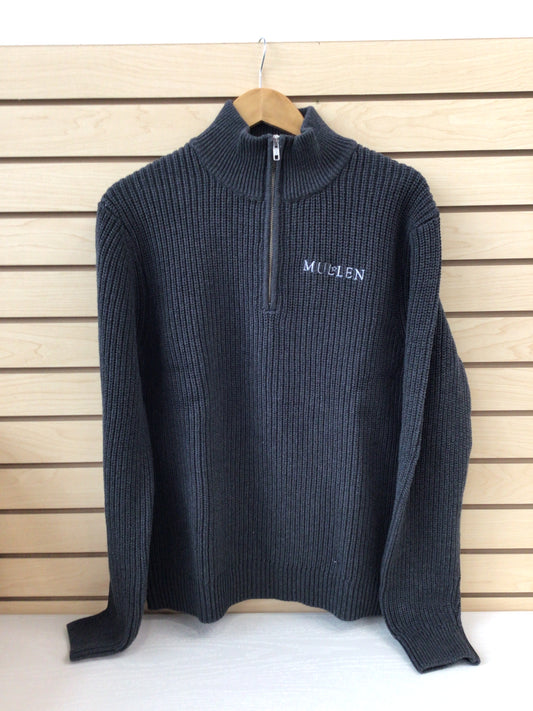 Fisherman Quarter Zip Sweater Charcoal Gray Mens Uniform