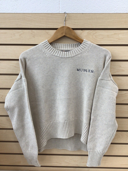 Women's Beige Boyfriend Crew Sweater - Uniform