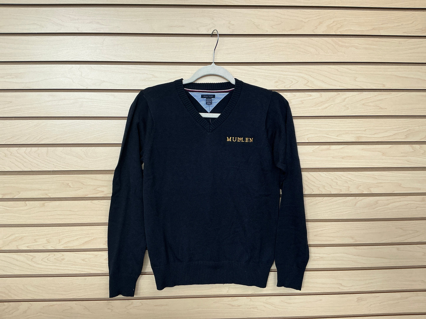 Tommy H Women's Navy Fem Fit Long Sleeve V-Neck Sweater Uniform