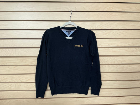 Tommy H Women's Navy Fem Fit Long Sleeve V-Neck Sweater Uniform