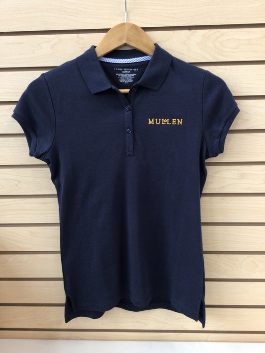 LE Wom Fem Fit Sht Sle Interlock Polo Navy Uniform