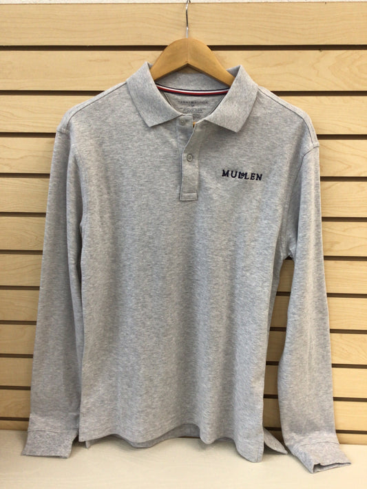 Tommy H LS Interlock Co-Ed Polo - Grey Heather Uniform