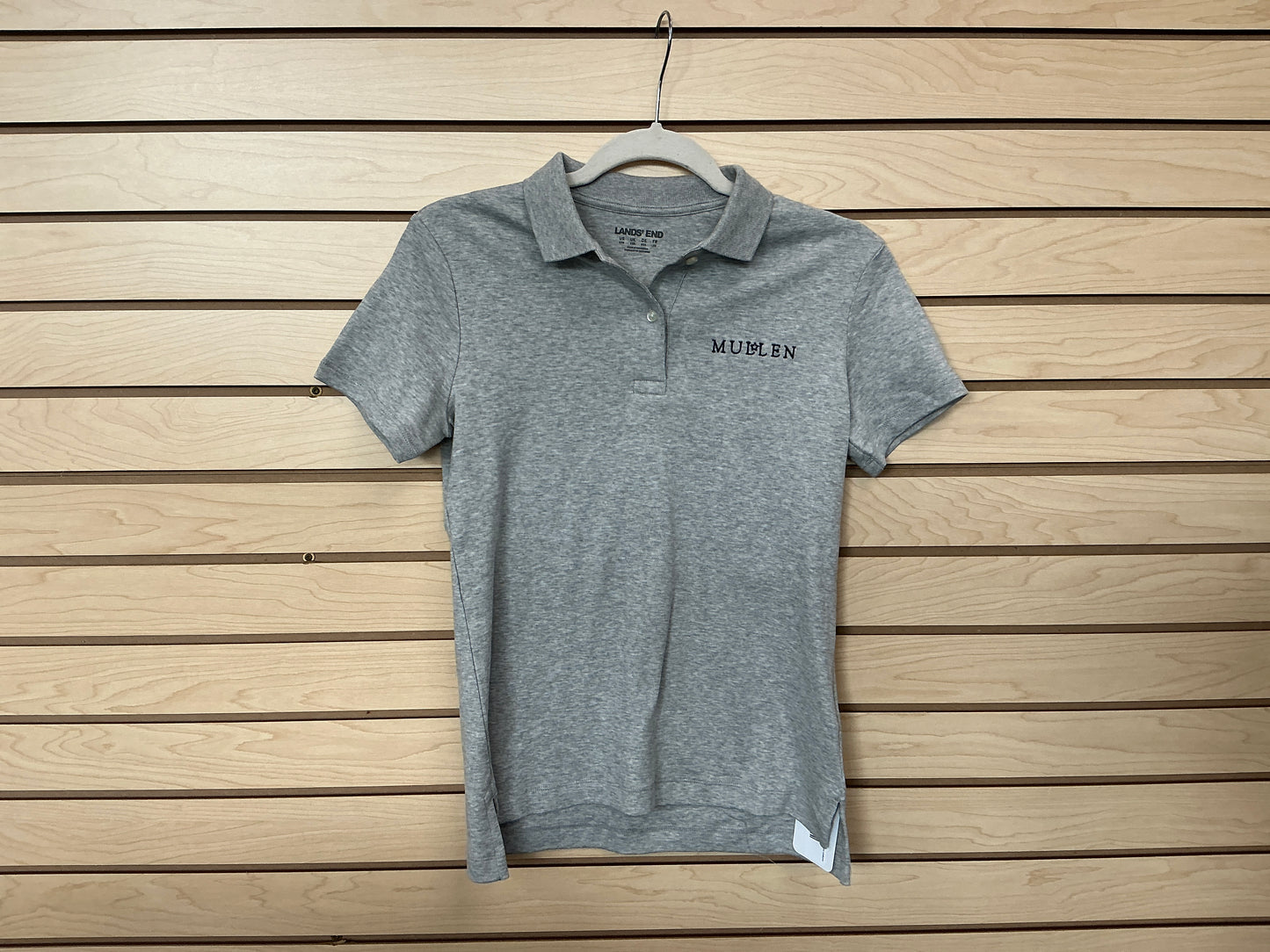 LE Wom Sht Sle Fem Fit Interlock Gray Polo Uniform