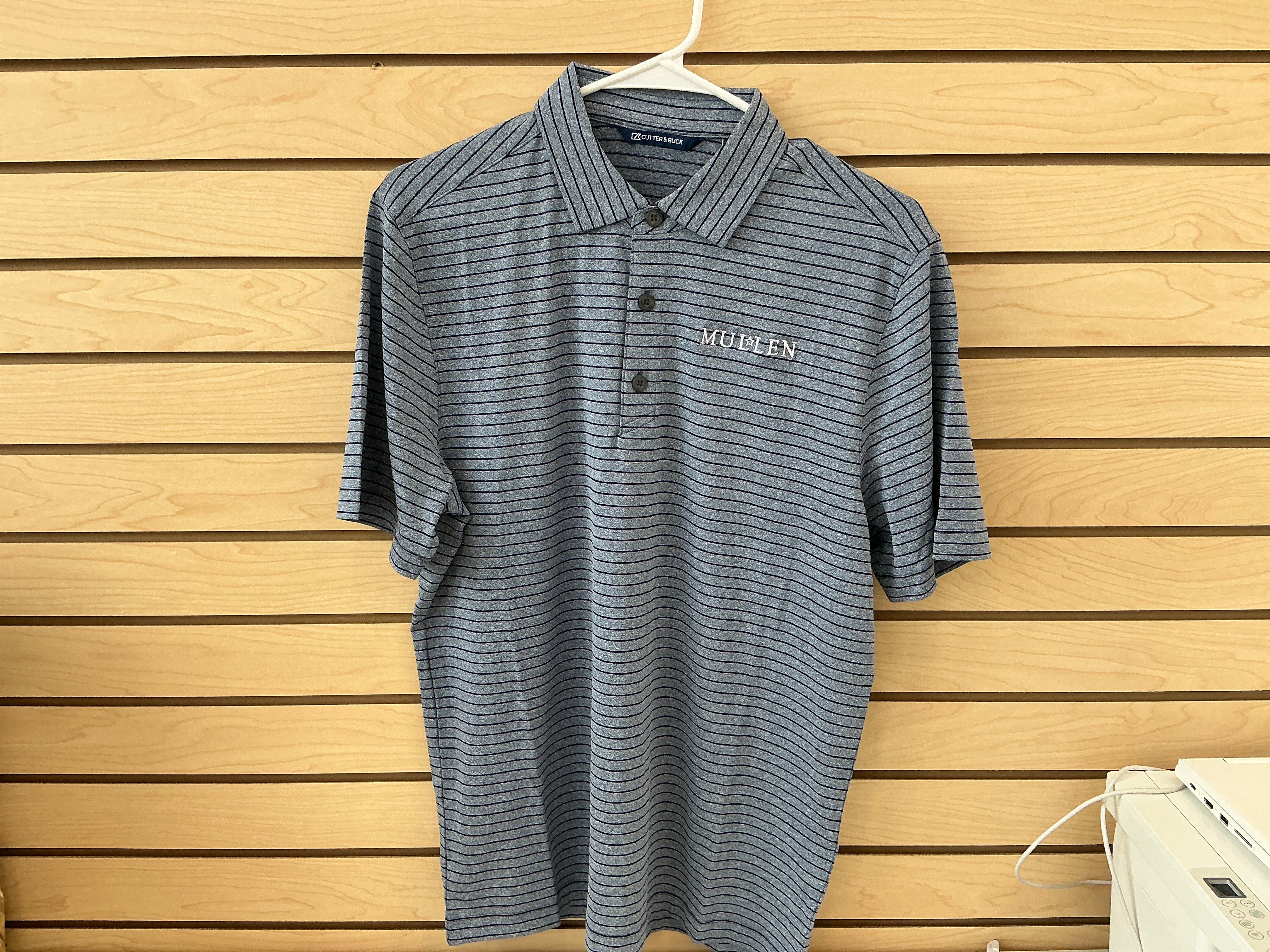 Cutter & Buck Forge Eco Heather Navy Striped Polo - Men's