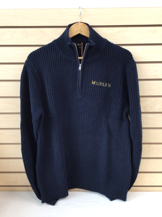 Fisherman Quarter Zip Sweater Navy Mens Uniform