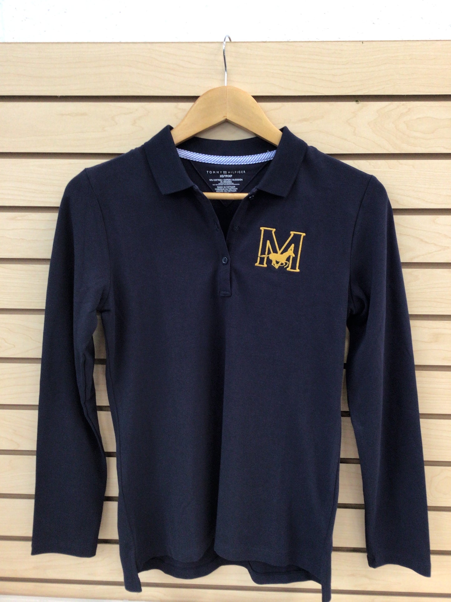 Tommy H LS Fem Fit Stretch Polo - Navy Uniform