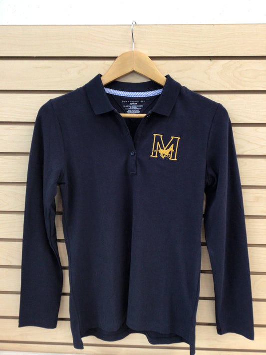 Tommy H LS Fem Fit Stretch Polo - Navy Uniform