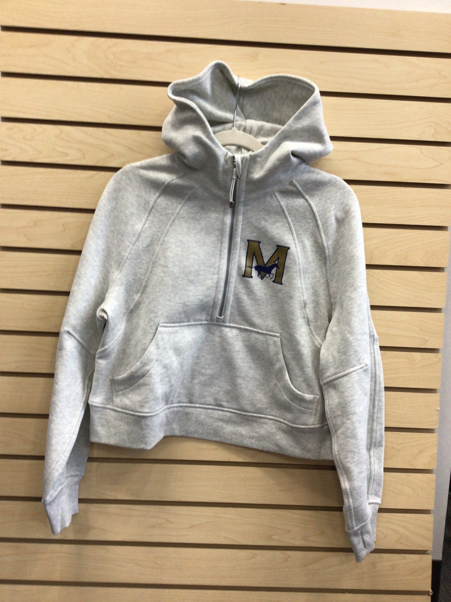 LuLu Lemon Women's Oversized 1/2 Zip Scuba Hoodie - Light Gray