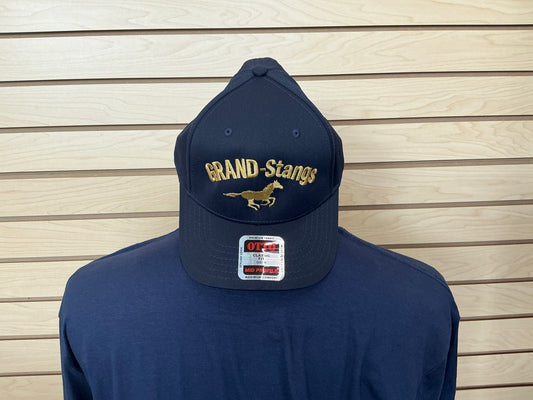 "Grand"-Stangs No Mesh Back Snap Trucker Hat Navy