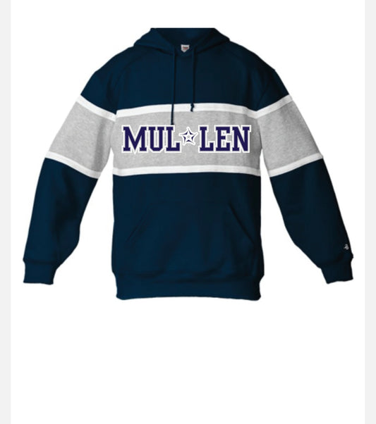 BADGER STRIPE HOODIE NAVY/GRAY/WHITE